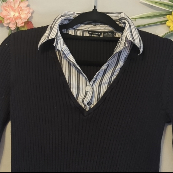 Sophisticated Black & White North Crest long sleeve shirt - Picture 4 of 5
